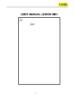 Предварительный просмотр 1 страницы Lemon MB1 Trio 360 User Manual