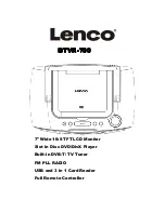 Предварительный просмотр 1 страницы LENCO DTVR-700 Manual