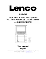 Preview for 1 page of LENCO DVP-735 User Manual