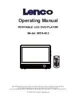 Preview for 1 page of LENCO MES-402 Operating Manual