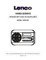 Предварительный просмотр 21 страницы LENCO MPR-033 Instruction Manual