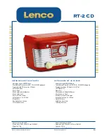 Preview for 1 page of LENCO RT-1 CD Brochure