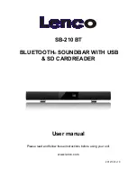 LENCO SB-210 BT User Manual предпросмотр