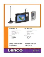 LENCO TFT-350 Specifications preview