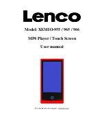 Preview for 1 page of LENCO XEMIO-965 User Manual