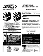 Предварительный просмотр 1 страницы Lennox Hearth Products BRENTWOOD LV Installation And Operation Instructions Manual