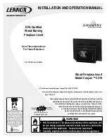 Lennox Hearth Products CANYON C310 Installation And Operation Manual предпросмотр