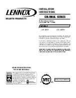 Lennox Hearth Products COLONIAL COL-3629 Installation Instructions Manual предпросмотр