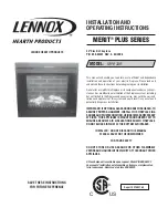 Предварительный просмотр 1 страницы Lennox Hearth Products LENNOX MPE-33R Installation And Operating Instructions Manual