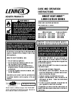 Lennox Hearth Products LMDV-33 Series Care And Operation Instructions Manual предпросмотр