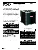 Lennox 13ACD Series Manual предпросмотр