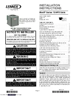 Lennox 13HPX Installation Instructions Manual preview