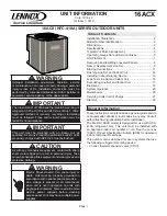 Preview for 1 page of Lennox 16ACX Series Unit Information