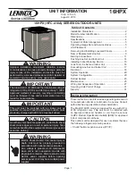 Preview for 1 page of Lennox 16HPX Series Unit Information