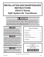 Preview for 1 page of Lennox 2SCU13 Series Installation And Maintenance Instructions Manual