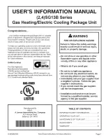 Lennox 2SG13B Series User'S Information Manual preview