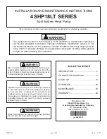 Preview for 1 page of Lennox Allied Air 4HP18LT- 24 Installation And Maintenance Instructions Manual