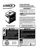 Preview for 1 page of Lennox BRENTWOOD SP Installation And Operation Instructions Manual