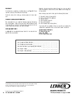 Preview for 24 page of Lennox BRENTWOOD SP Installation And Operation Instructions Manual