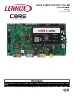 Preview for 1 page of Lennox Core Unit Controller Setup Manual