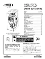 Предварительный просмотр 1 страницы Lennox DAVE LENNOX SIGNATURE G71MPP-36B-070 Installation Instructions Manual