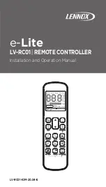 Preview for 1 page of Lennox e-Lite LV-RC01 Installation And Operation Manual