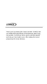 Preview for 3 page of Lennox e-Lite LV-RC01 Installation And Operation Manual