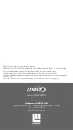 Preview for 32 page of Lennox e-Lite LV-RC01 Installation And Operation Manual