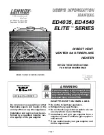 Preview for 1 page of Lennox ED4540 User Manual