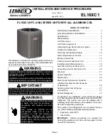 Preview for 1 page of Lennox EL16XC1 Series Installation And Service Procedure