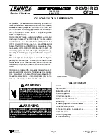 Lennox Elite OF23 Lo-Boy (Front Flue) Unit Information preview