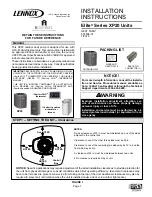 Preview for 1 page of Lennox Elite XP20-024-230 Installation Instructions Manual