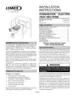 Предварительный просмотр 1 страницы Lennox EvenHeater ECB29EH Installation Instructions Manual