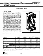 Lennox G20RE Series Service Manual preview