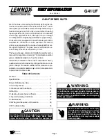 Lennox G41UF?24B?045 Service Literature preview