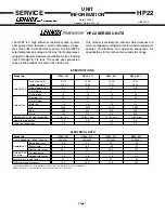 Preview for 1 page of Lennox HP22-261 Service Manual