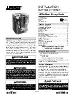 Lennox HP40 Installation Instructions Manual preview