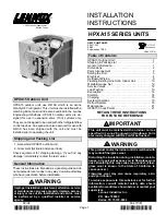 Lennox HPXA15 SERIES Installation Instructions Manual preview