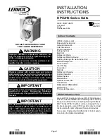 Lennox HPXA16 -060 Installation Instructions Manual preview