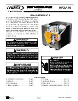 Lennox HPXA16 series Unit Information preview