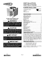 Preview for 1 page of Lennox HSXA16  Series Installation Instructions Manual