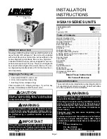 Lennox HSXA19 SERIES Installation Instructions Manual preview