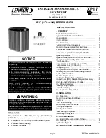 Preview for 1 page of Lennox iComfort SL18XC1 Series Installation And Service Procedure