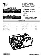 Preview for 1 page of Lennox KHA180 Installation Instructions Manual