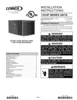 Preview for 1 page of Lennox Merit 13CHP-24 Installation Instructions Manual