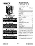 Lennox Merit 14HPX-018 Installation Instructions Manual preview