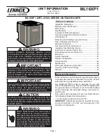 Preview for 1 page of Lennox ML16XP1 Series Unit Information