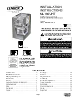 Lennox ML180UHT Installation Instructions Manual preview