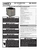 Preview for 1 page of Lennox ML18XC2 Series Manual