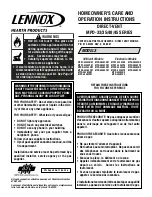 Lennox MPD-33 Series Homeowner'S Care And Operation Instructions Manual preview